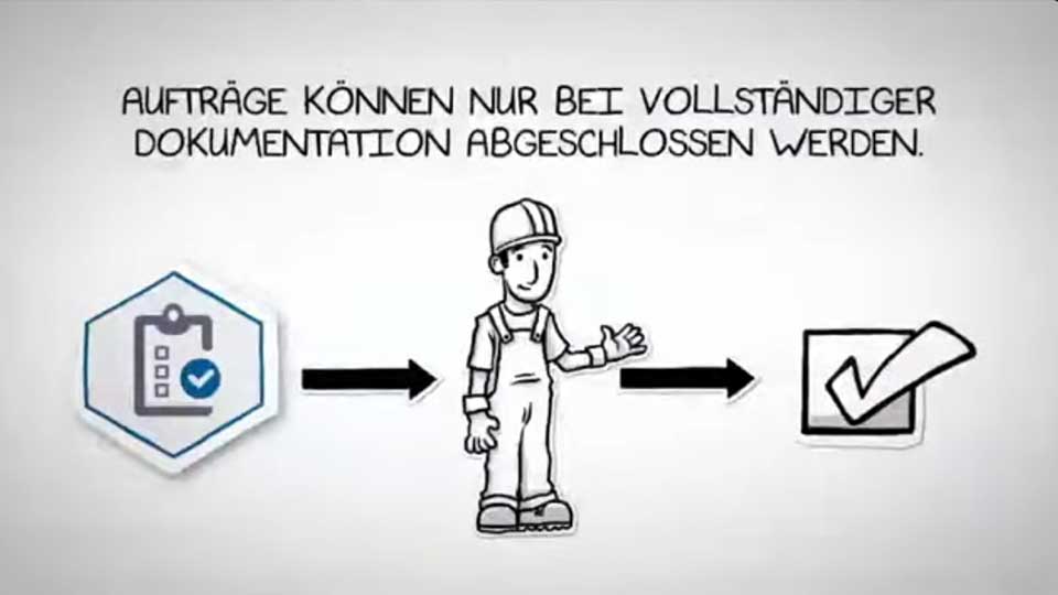 Messepräsentation mit Erklärfilm